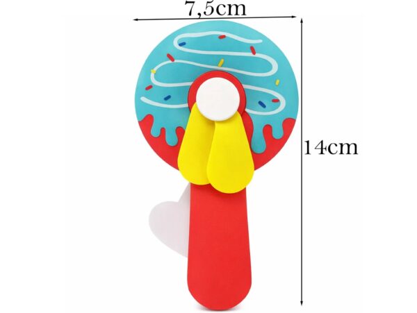 WIATRAK RĘCZNY WENTYLATOR DLA DZIECI DONUT 14Cx7,5CM - wzór 1