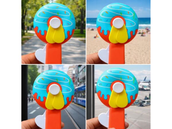 WIATRAK RĘCZNY WENTYLATOR DLA DZIECI DONUT 14Cx7,5CM - wzór 1