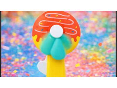 WIATRAK RĘCZNY WENTYLATOR DLA DZIECI DONUT 14Cx7,5CM - wzór 3