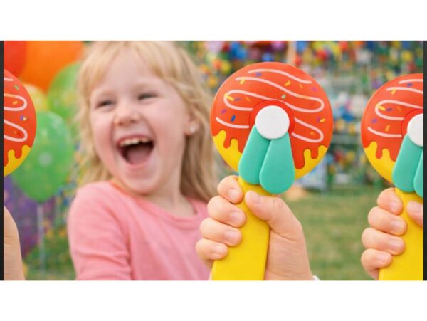 WIATRAK RĘCZNY WENTYLATOR DLA DZIECI DONUT 14Cx7,5CM - wzór 3