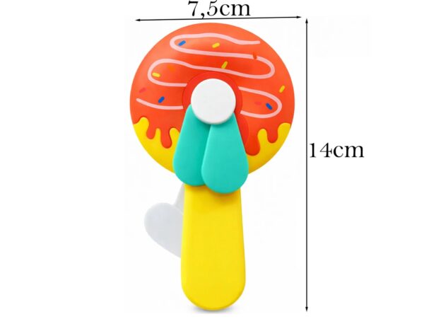 WIATRAK RĘCZNY WENTYLATOR DLA DZIECI DONUT 14Cx7,5CM - wzór 3