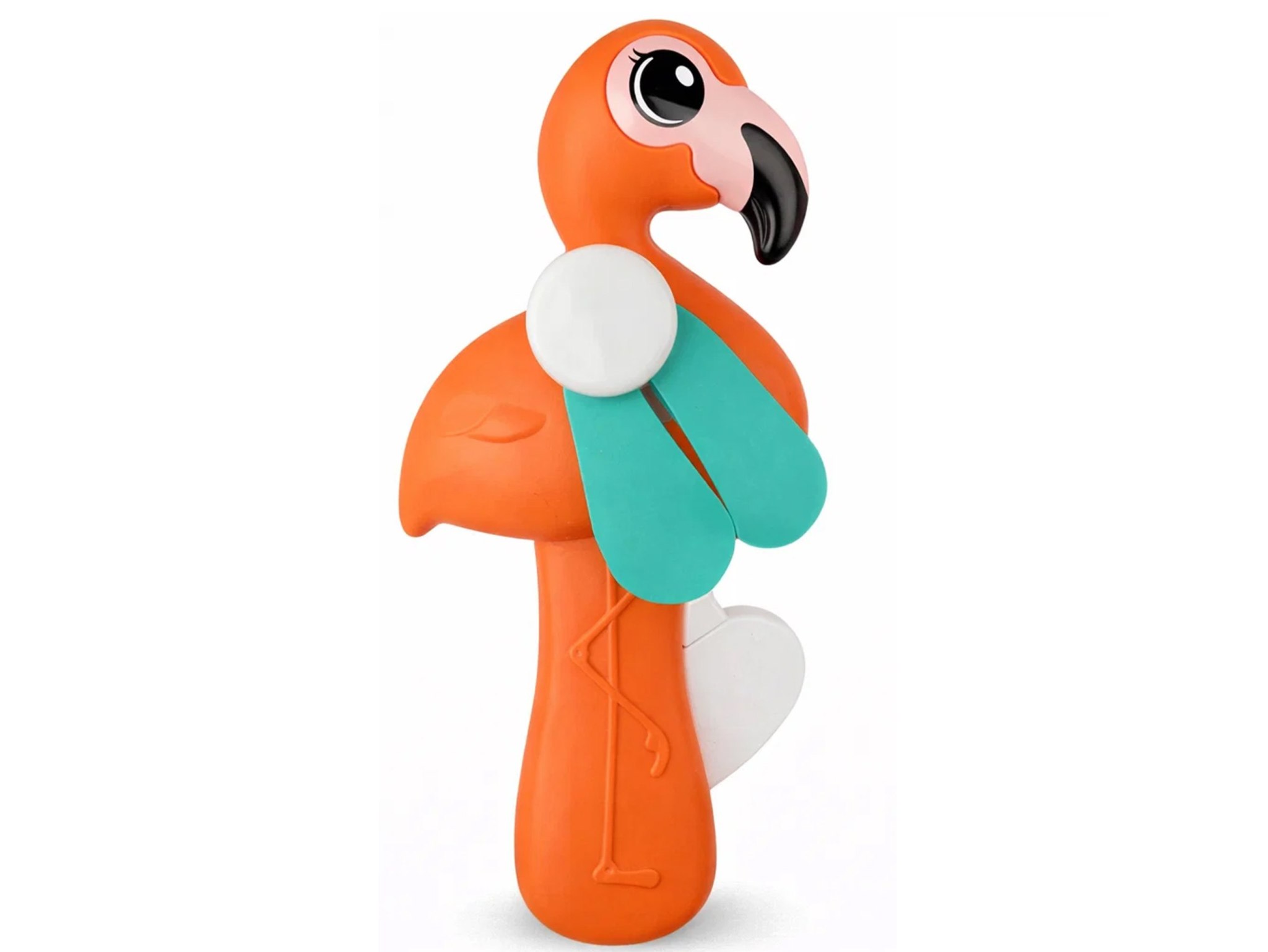 WIATRAK RĘCZNY WENTYLATOR DLA DZIECI FLAMING 15x7CM - pomarańczowy
