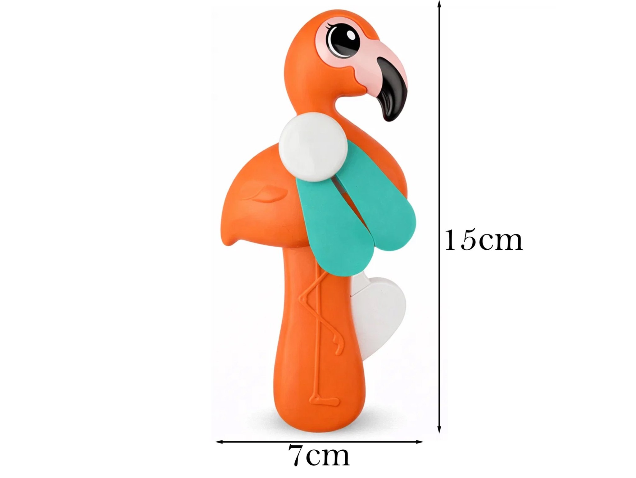 WIATRAK RĘCZNY WENTYLATOR DLA DZIECI FLAMING 15x7CM - pomarańczowy