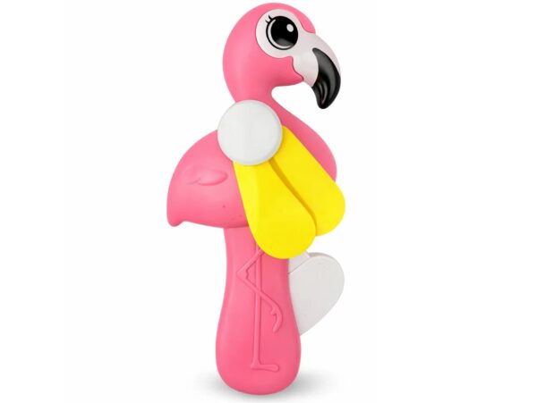 WIATRAK RĘCZNY WENTYLATOR DLA DZIECI FLAMING 15x7CM - różowy