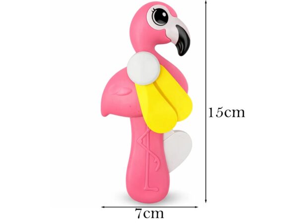 WIATRAK RĘCZNY WENTYLATOR DLA DZIECI FLAMING 15x7CM - różowy