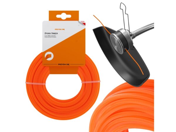 ŻYŁKA TNĄCA DO KOSY 2,4MM 15M KWADRATOWA