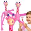 ŻYRAFA ANTYSTRESOWA SENSORYCZNA LED 16CM - różowy
