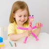 ŻYRAFA ANTYSTRESOWA SENSORYCZNA LED 16CM - różowy