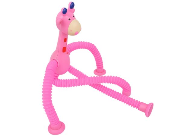 ŻYRAFA ANTYSTRESOWA SENSORYCZNA LED 16CM - różowy