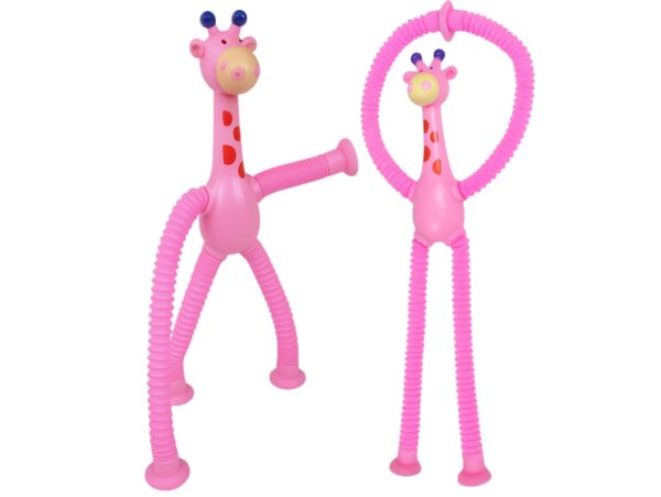 ŻYRAFA ANTYSTRESOWA SENSORYCZNA LED 16CM - różowy