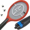 ŁAPKA NA MUCHY ELEKTRYCZNA NA AKUMULATOR DO GNIAZDKA - czerwony