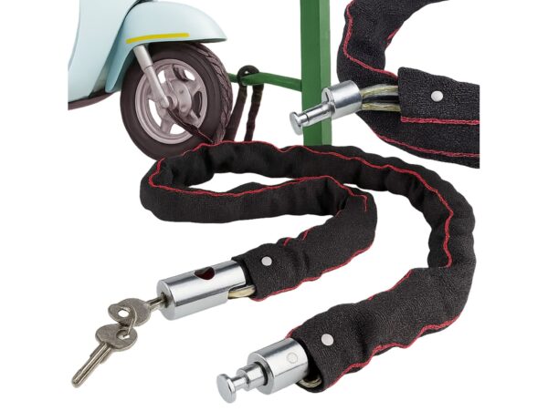 BLOKADA ŁAŃCUCHA ROWERU 80CM - czerwony pasek