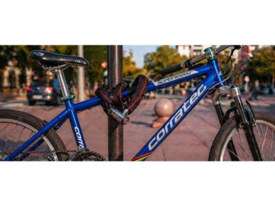 BLOKADA ŁAŃCUCHA ROWERU 80CM - czerwony pasek