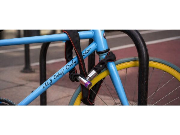 BLOKADA ŁAŃCUCHA ROWERU 80CM - czerwony pasek