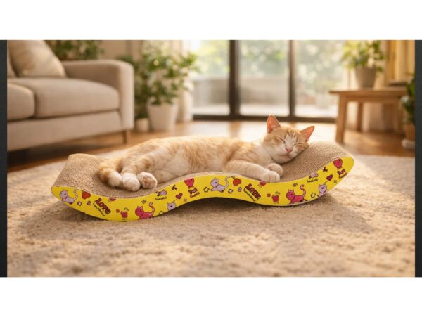 DRAPAK DLA KOTA POZIOMY - 42x21x6 cm żółty bez kocimiętki