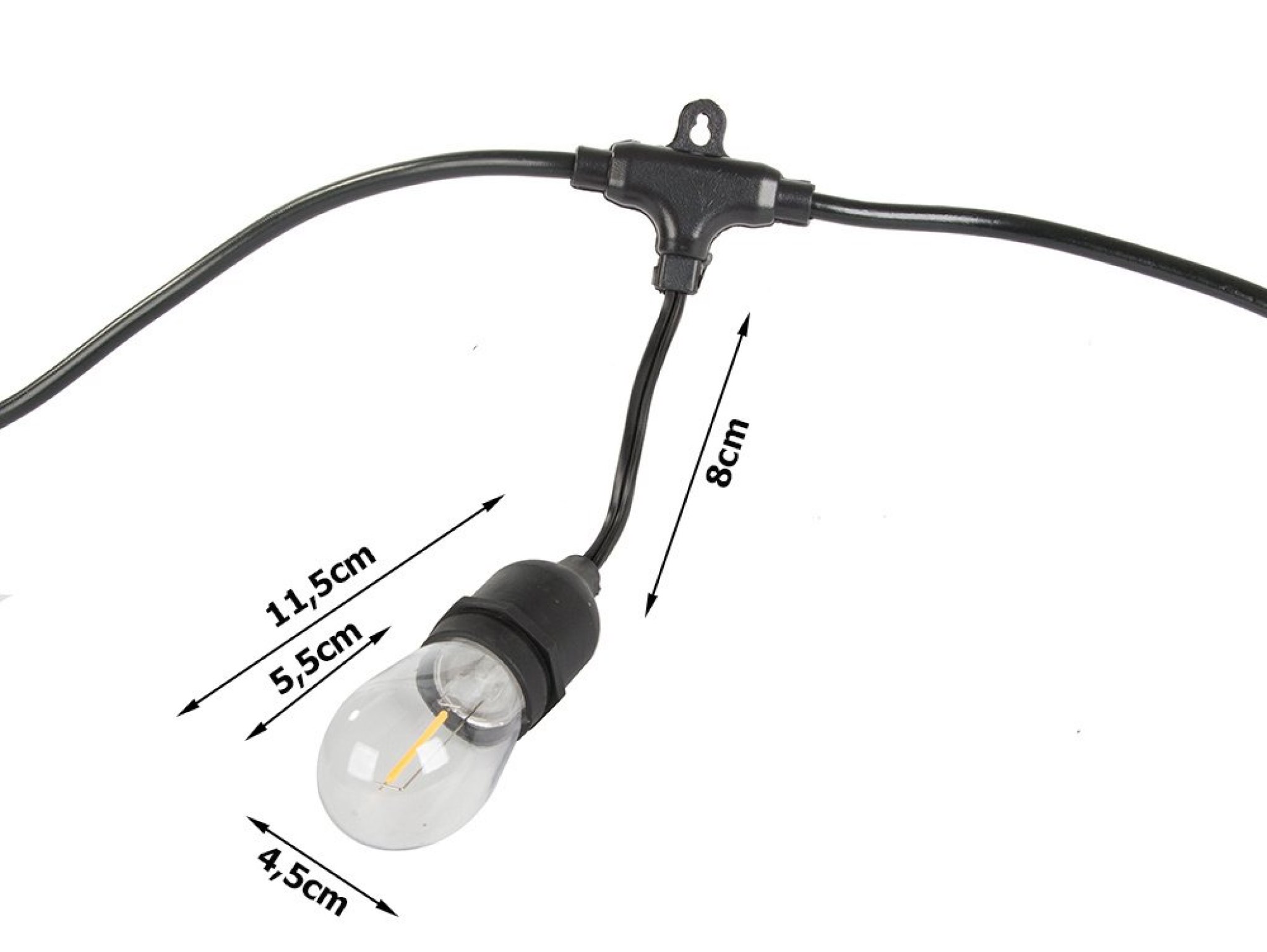 GIRLANDA OGRODOWA ŁAŃCUCH ŚWIETLNY 15 LED E27 5M