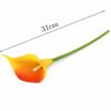 KALIA GUMOWA SZTUCZNA 31CM (kwiat 8x5cm) POMARANCZOWO-ŻÓŁTY 12SZT