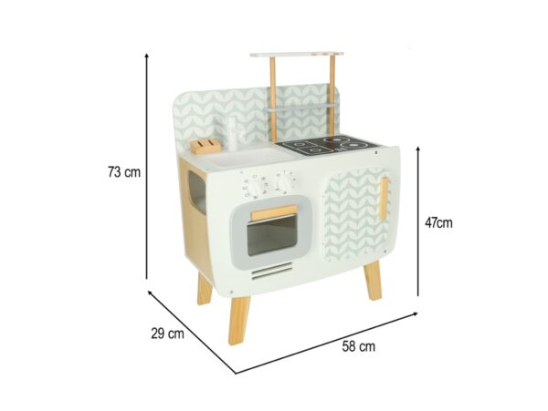 KUCHNIA DREWNIANA DLA DZIECI MDF LULILO RETRO AKCESORIA 73CM