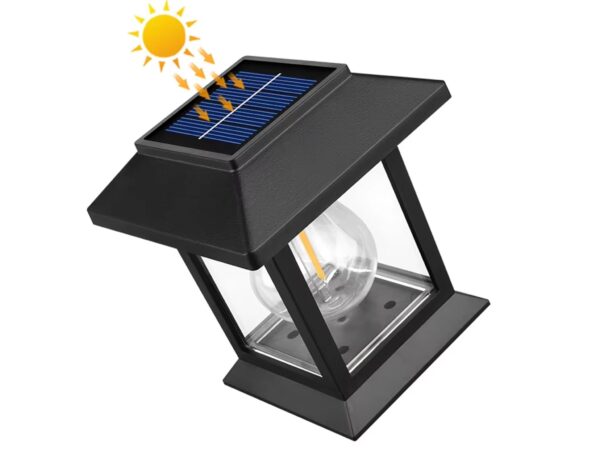 LAMPA LAMPKA SOLARNA WBIJANA 38cm - kwadratowa ciepły biały