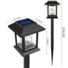 LAMPA LAMPKA SOLARNA WBIJANA 38cm - kwadratowa ciepły biały