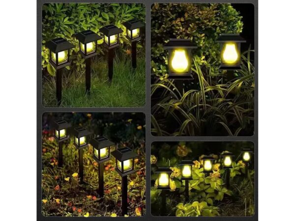 LAMPA LAMPKA SOLARNA WBIJANA 38cm - kwadratowa ciepły biały