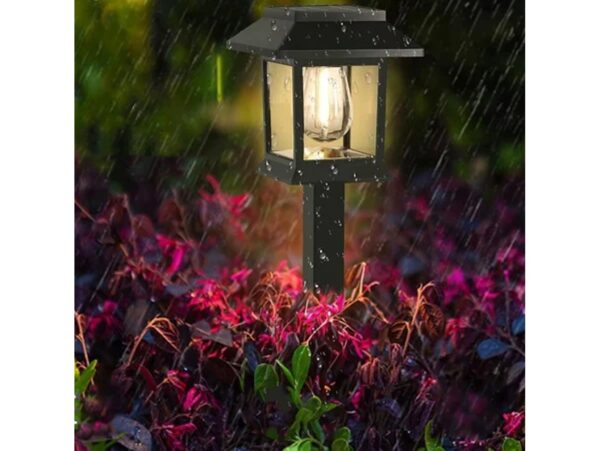 LAMPA LAMPKA SOLARNA WBIJANA 38cm - kwadratowa ciepły biały