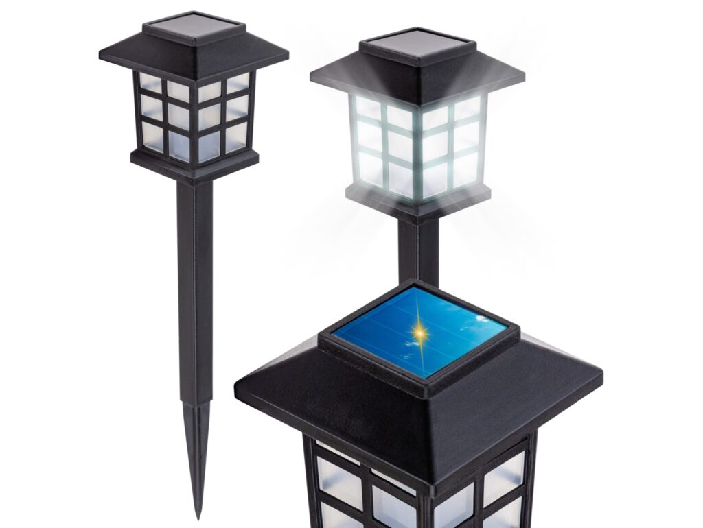 LAMPA SOLARNA LED LATARNIA - 38cm zimny biały