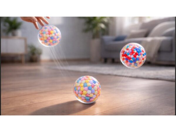 PIŁKA LED Z KULECZKAMI 9,5CM