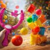PROCA PLASTIKOWA ZABAWKA 6 PIŁECZEK - różowy