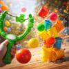 PROCA PLASTIKOWA ZABAWKA 6 PIŁECZEK - zielony