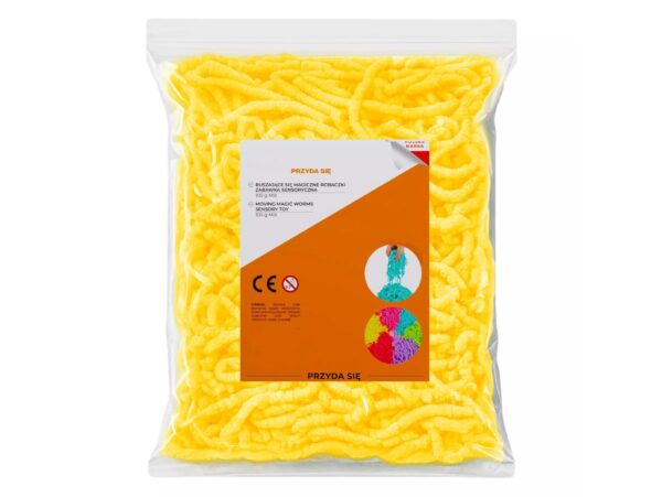 RUSZAJĄCE SIĘ ROBACZKI GUMA TERMOPLASTYCZNA 100g - żółty