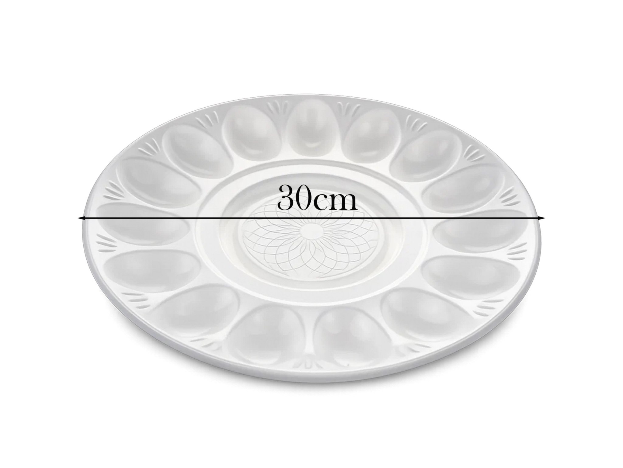 TALERZ NA JAJKA PLASTIKOWY 30CM - biały