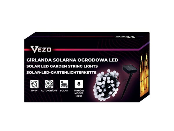 VEZO GIRLANDA OGRODOWA SOLARNA KULE 7m 50xLED