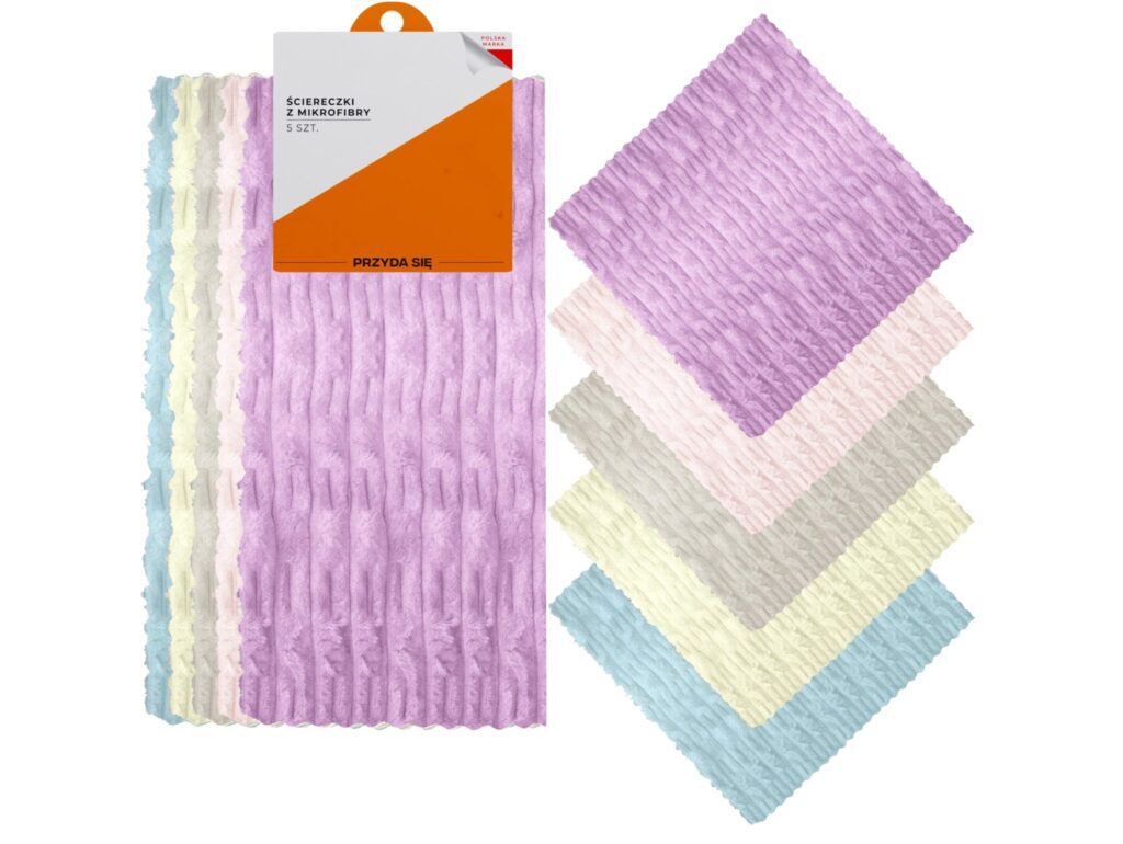 ŚCIERECZKI Z MIKROFIBRY ZESTAW 5SZT 30x30CM - wzór 2