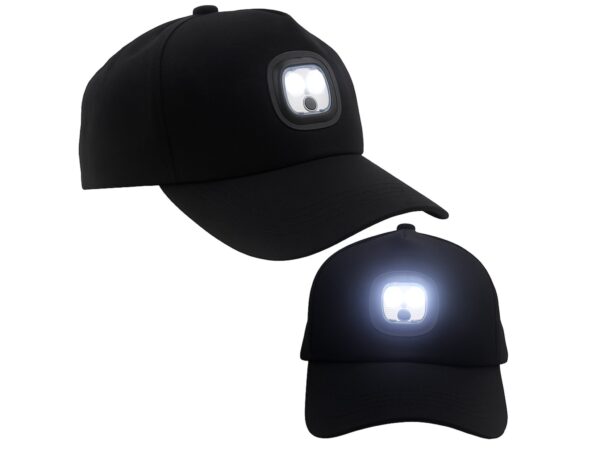 CZAPKA Z DASZKIEM Z OŚWIETLENIEM LED + LAMPKA LED DO CZAPKI Z LAMPKĄ LED 3 TRYBY