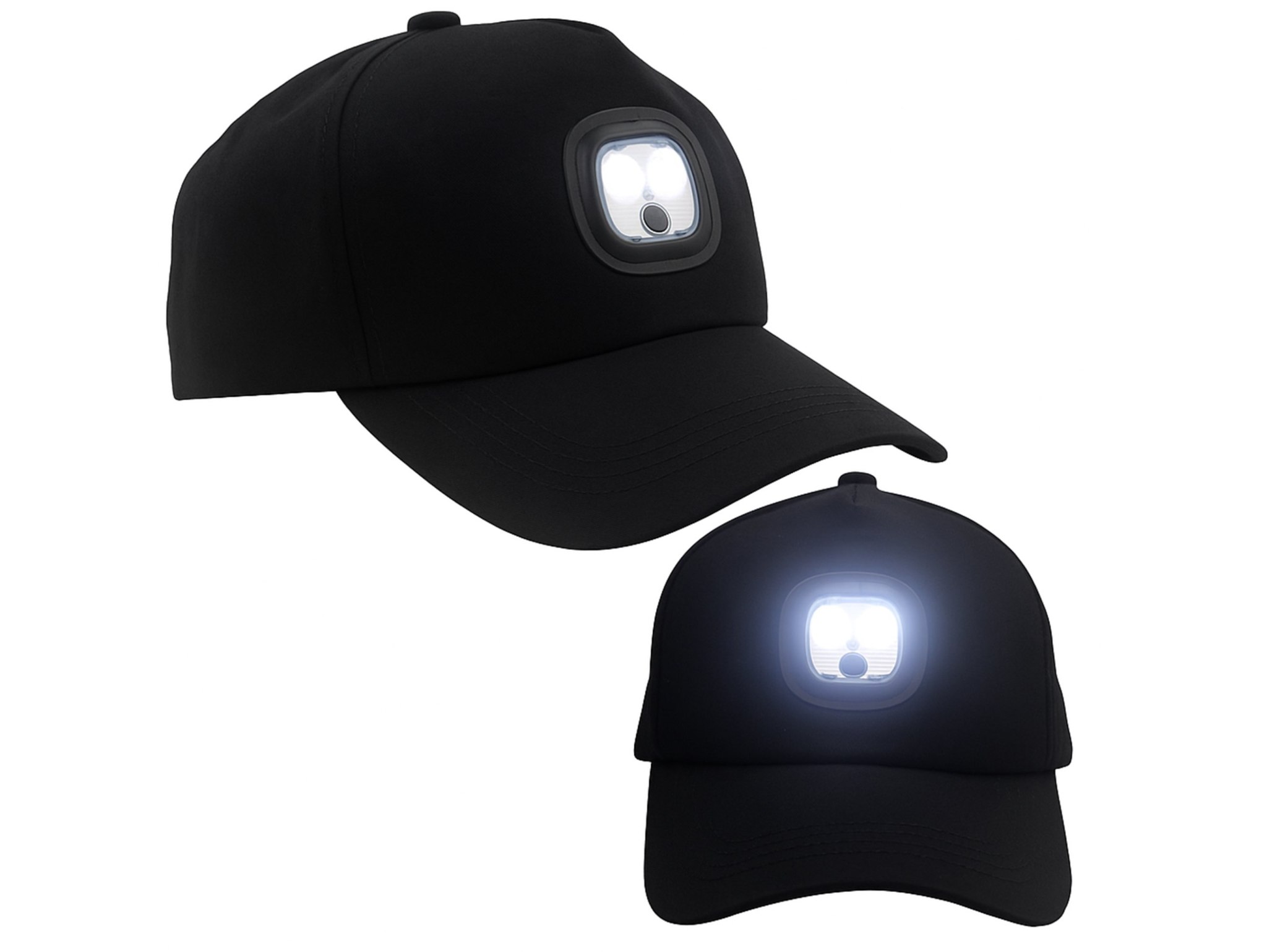 CZAPKA Z DASZKIEM Z OŚWIETLENIEM LED + LAMPKA LED DO CZAPKI Z LAMPKĄ LED 3 TRYBY