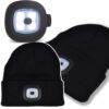 CZAPKA ZIMOWA Z LAMPKĄ LED - czarny + LAMPKA LED DO CZAPKI Z LAMPKĄ LED 3 TRYBY