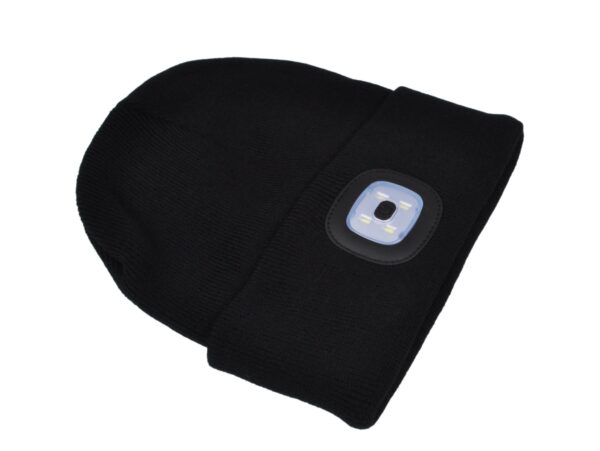 CZAPKA ZIMOWA Z LAMPKĄ LED - czarny + LAMPKA LED DO CZAPKI Z LAMPKĄ LED 3 TRYBY