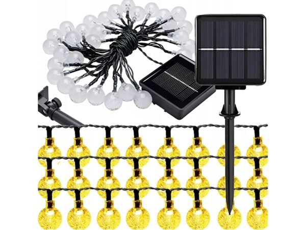 GIRLANDA OGRODOWA SOLARNA KULE 12m 100xLED ŚREDNICA 1,8cm