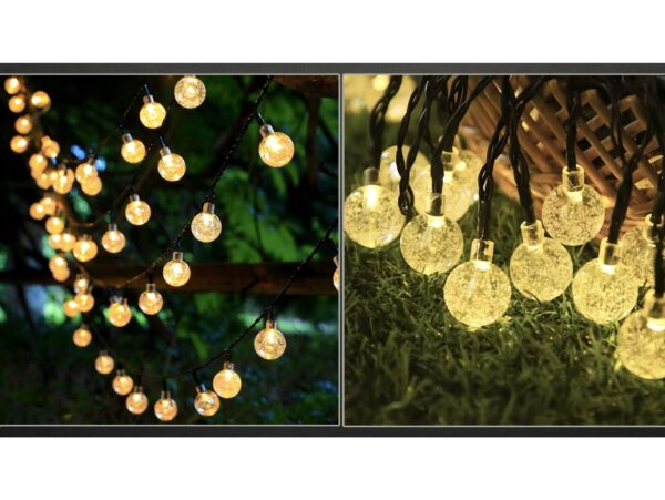 GIRLANDA OGRODOWA SOLARNA KULE 12m 100xLED ŚREDNICA 1,8cm
