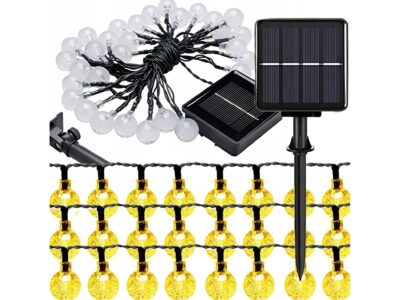 GIRLANDA OGRODOWA SOLARNA KULE 9m 50xLED ŚREDNICA 1,8cm