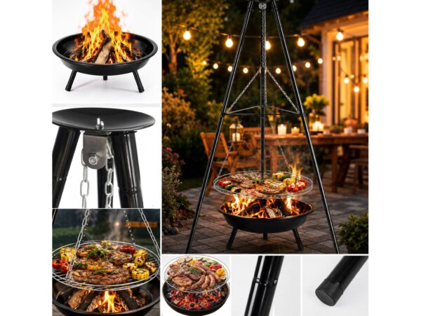 GRILL OGRODOWY PALENISKO OGNISKO (średnica: 50cm wysokość: 150cm)