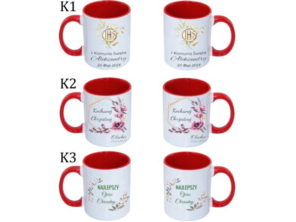 KUBEK DO SUBLIMACJI 330ML CZERWONY UCHWYT
