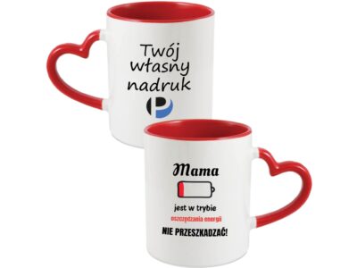 KUBEK DO SUBLIMACJI 330ML CZERWONY UCHWYT SERCE