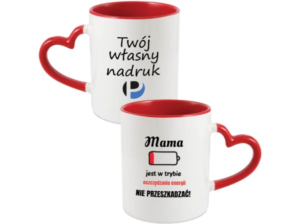 KUBEK DO SUBLIMACJI 330ML CZERWONY UCHWYT SERCE