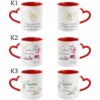KUBEK DO SUBLIMACJI 330ML CZERWONY UCHWYT SERCE