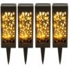 LAMPA LAMPKA SOLARNA KWADRATOWA 39x6CM CIEPŁY BIAŁY 4 SZT