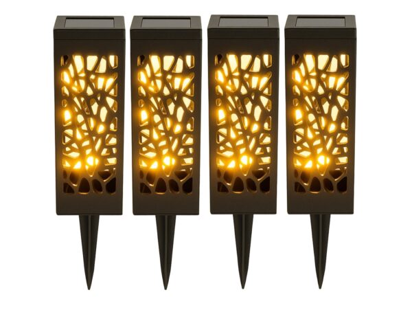 LAMPA LAMPKA SOLARNA KWADRATOWA 39x6CM CIEPŁY BIAŁY 4 SZT