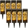LAMPA LAMPKA SOLARNA KWADRATOWA 39x6CM CIEPŁY BIAŁY 8 SZT