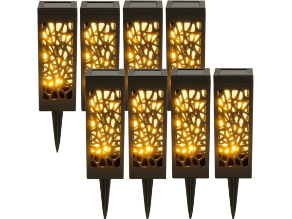 LAMPA LAMPKA SOLARNA KWADRATOWA 39x6CM CIEPŁY BIAŁY 8 SZT